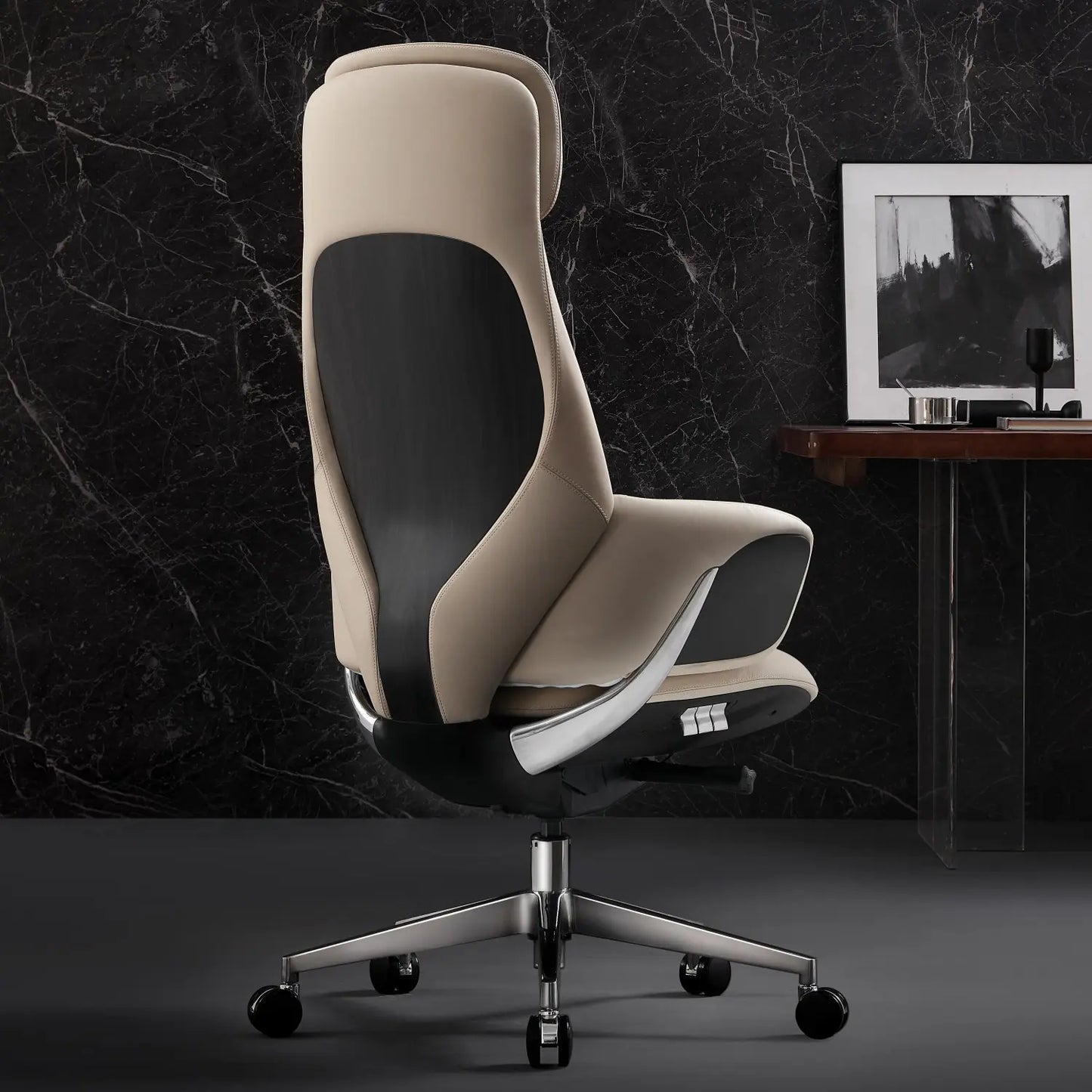 Norris Chefsessel aus Leder für das Büro – Luviano