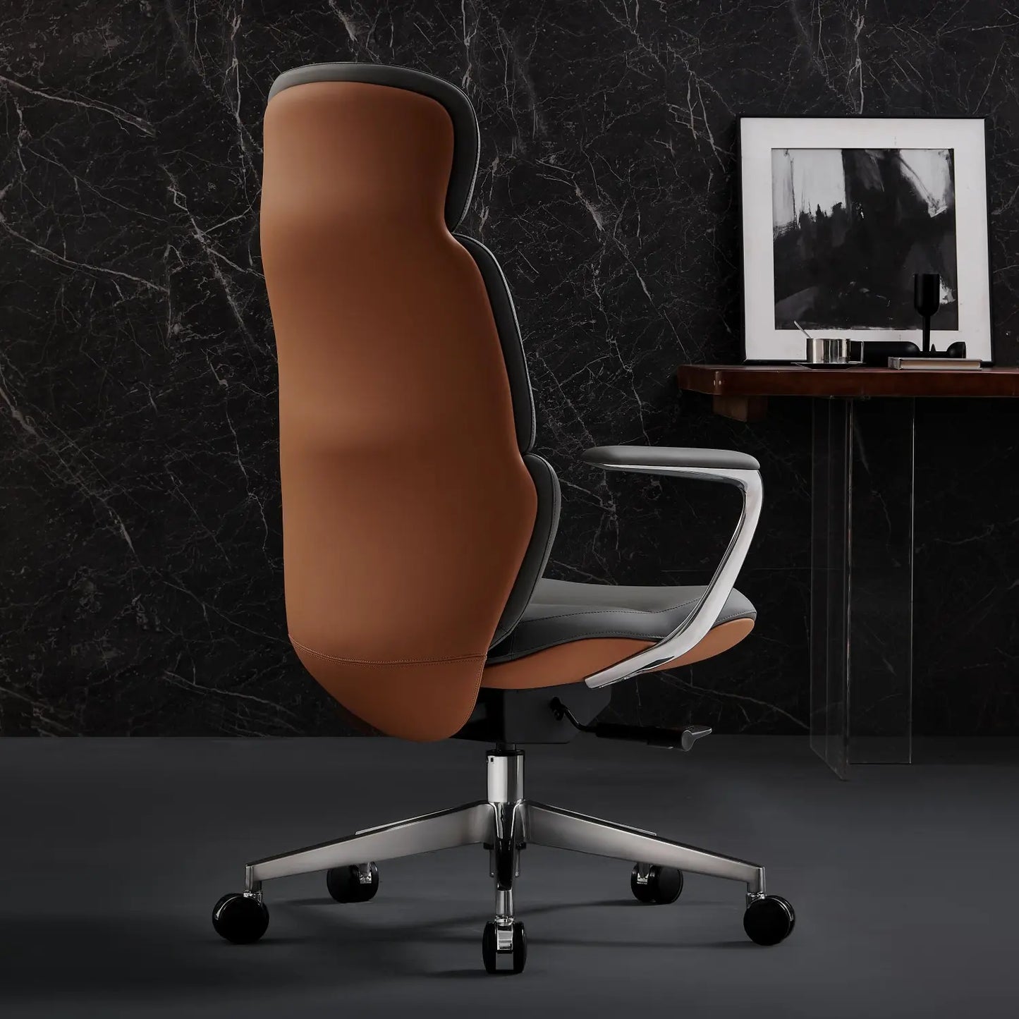 Nolan Chefsessel aus Leder für das Büro – Luviano