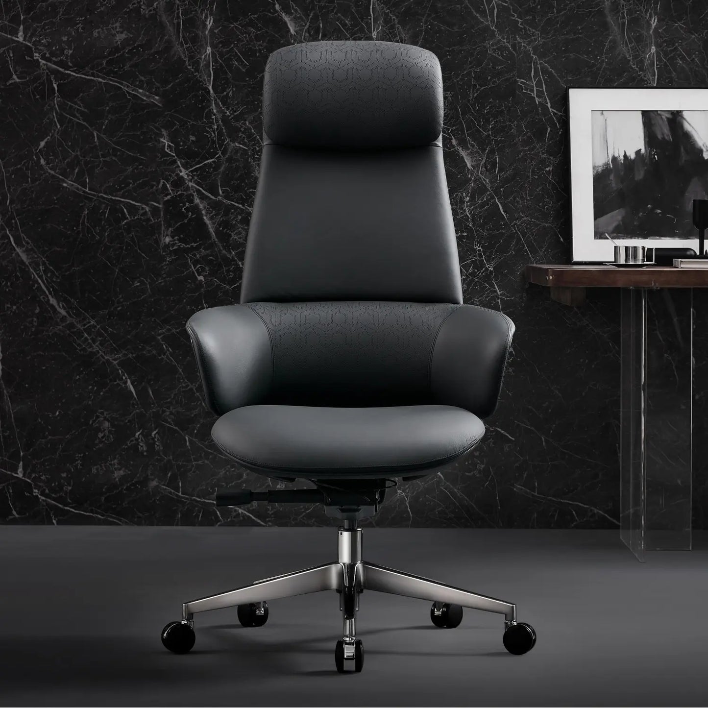 Norris Chefsessel aus Leder für das Büro – Luviano