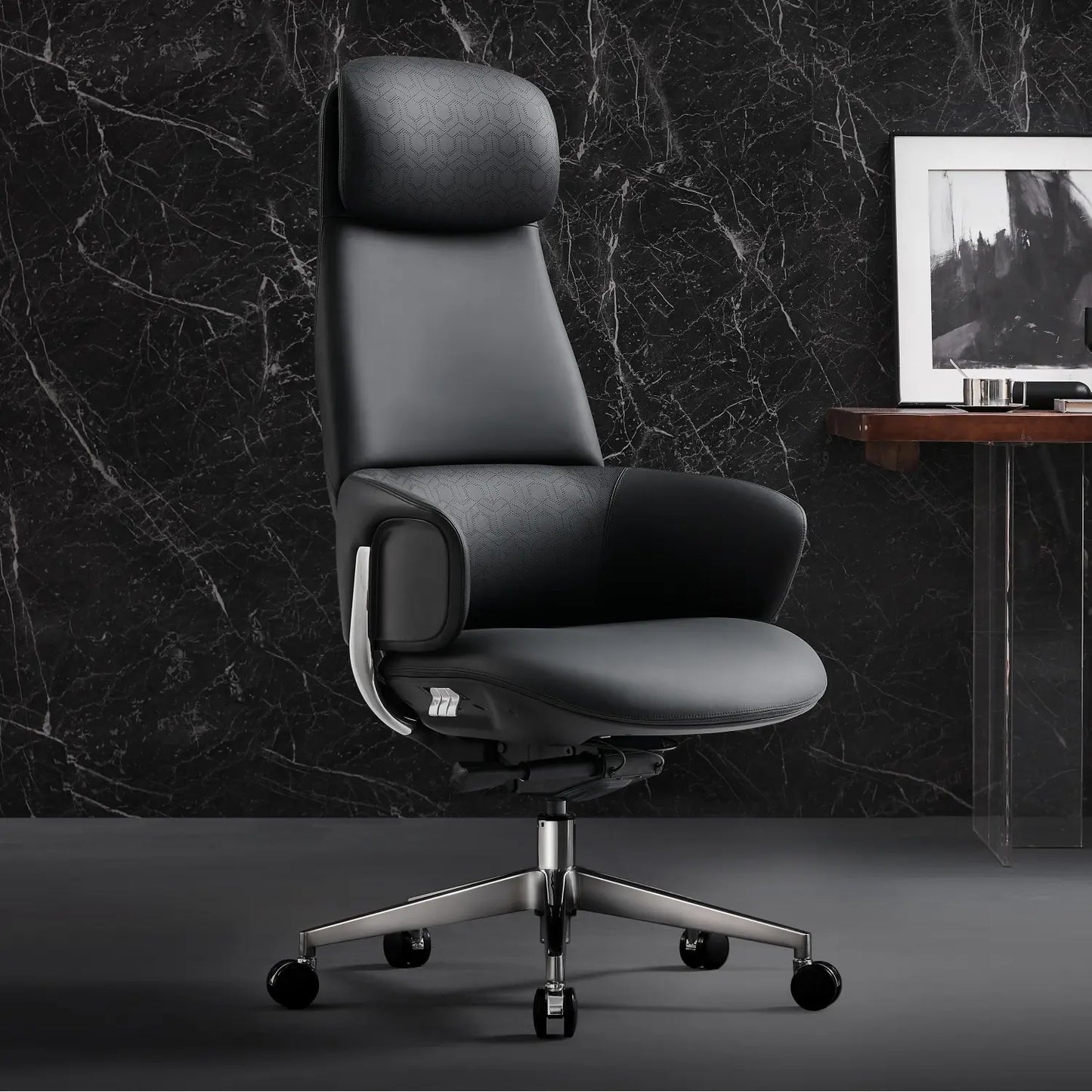 Norris Chefsessel aus Leder für das Büro – Luviano