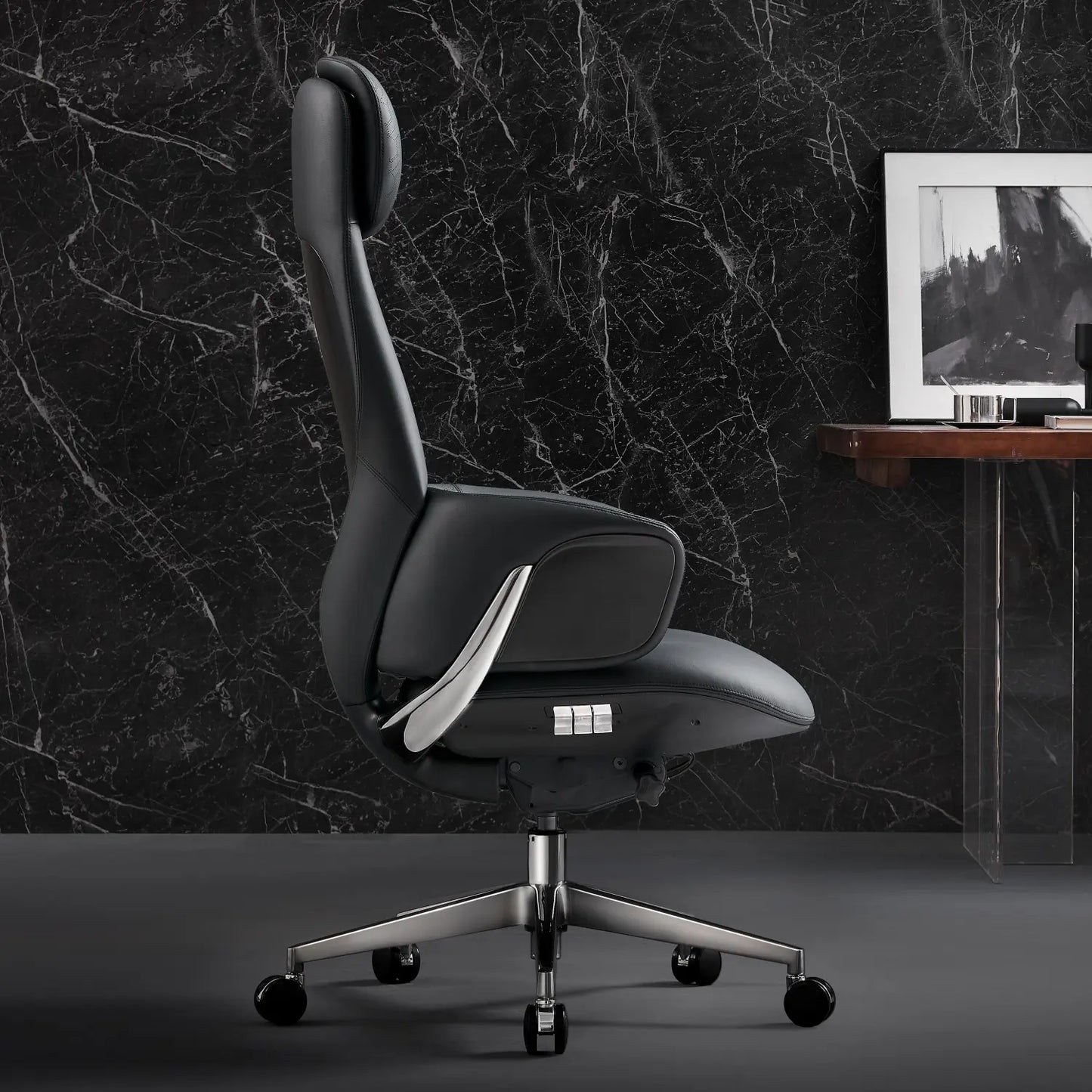 Norris Chefsessel aus Leder für das Büro – Luviano