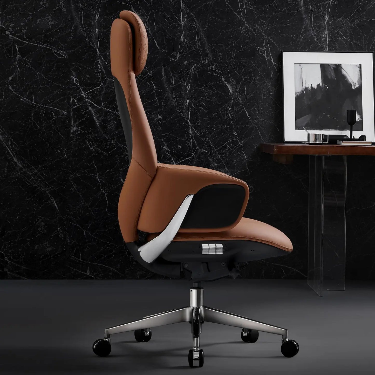 Norris Chefsessel aus Leder für das Büro – Luviano