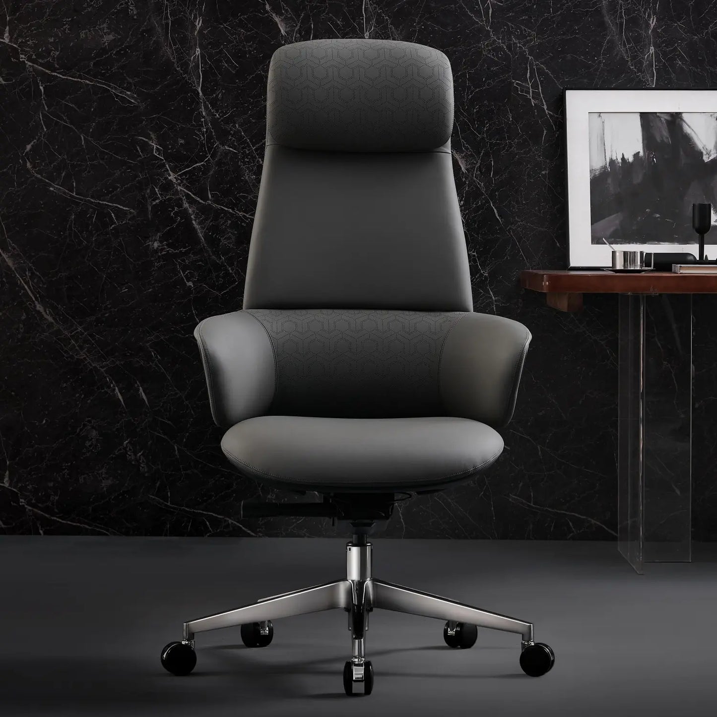 Norris Chefsessel aus Leder für das Büro – Luviano