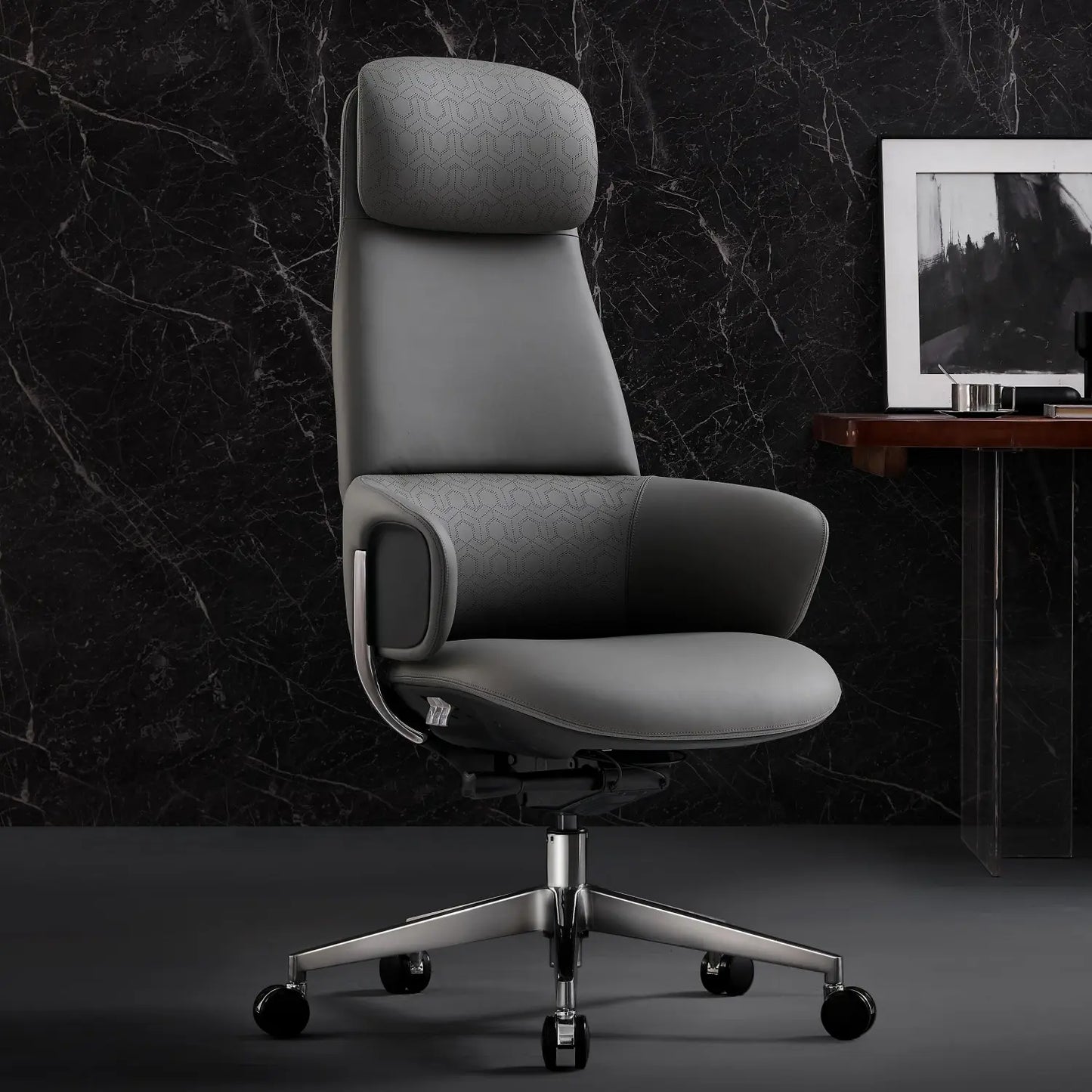 Norris Chefsessel aus Leder für das Büro – Luviano