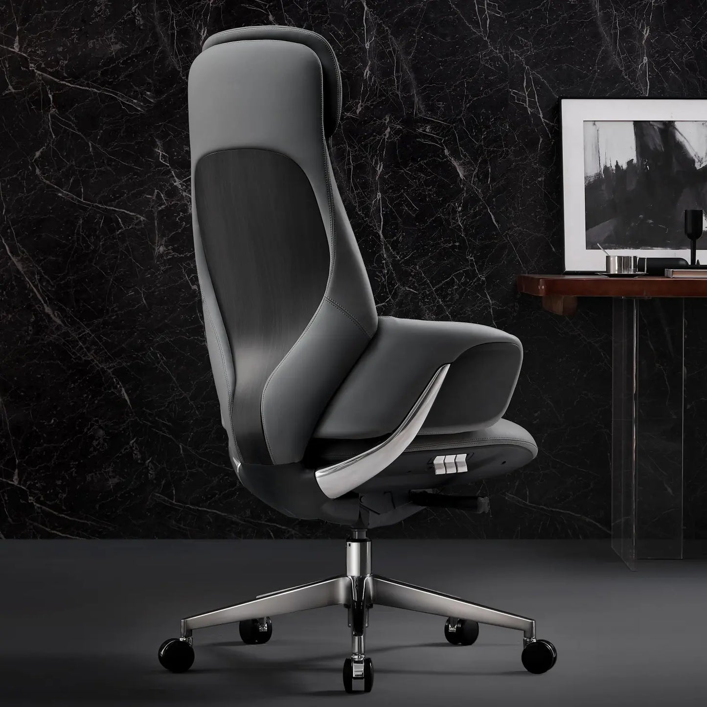 Norris Chefsessel aus Leder für das Büro – Luviano