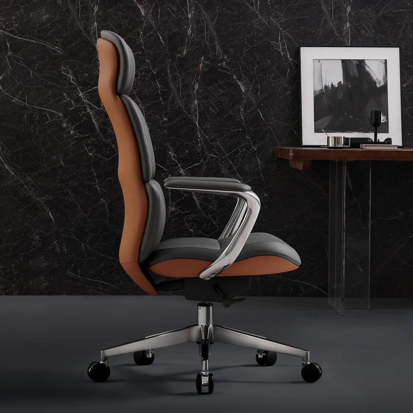 Nolan Chefsessel aus Leder für das Büro – Luviano