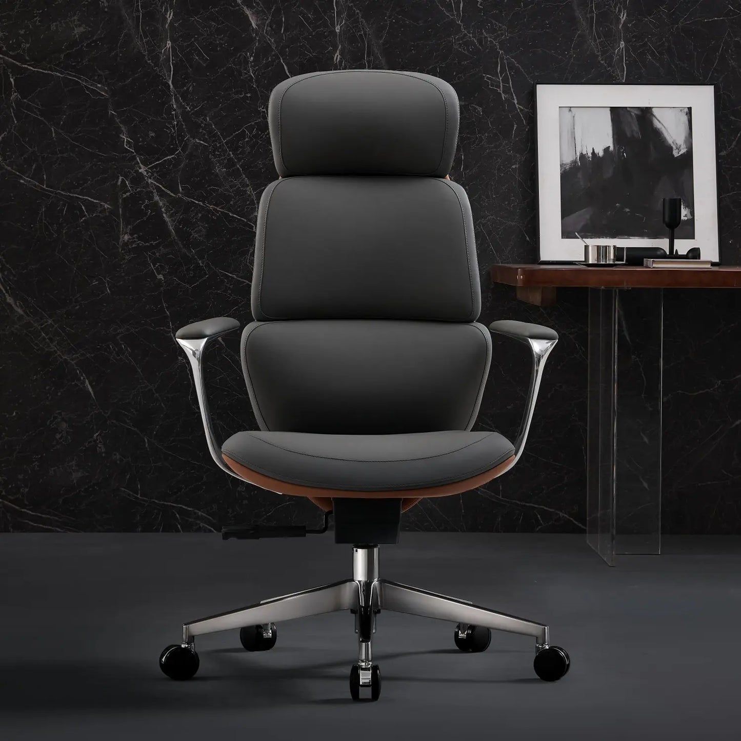 Nolan Chefsessel aus Leder für das Büro – Luviano